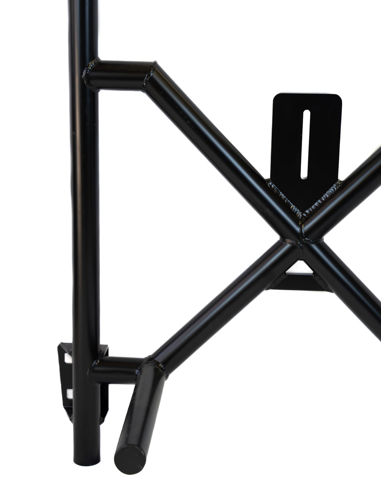 Handcrafted XR tire carrier, TIG-welded aluminum construction. Designed for rugged terrains, it accommodates a 32-33” tire or aftermarket setups. Shown in sleek black finish, compatible with VS30 vans (2019-present) and both 180° and 270° hinges